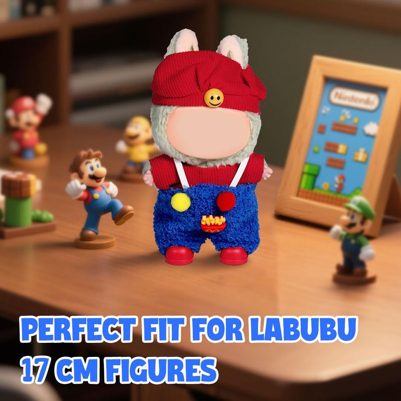AICase for Labubu Clothes/for Labubu Outfits,Clothes Set for 17cm Lububu Doll,3 Piece Set Hat Clothing for LA BUBU, Boys and Girls Stylish Adorable Dolls Clothes Accessories (No Doll)_10 - Image 2